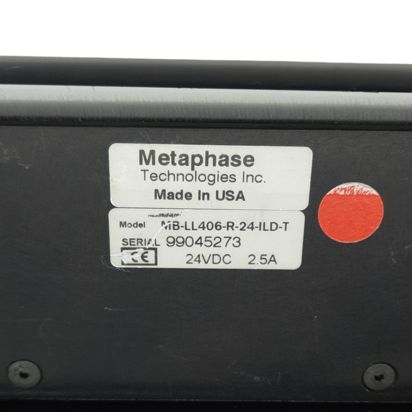 Used Metaphase MB-LL406-R-24-ILD-T MetaBright Line Light, Red 630nm, 16in, 24VDC, M12