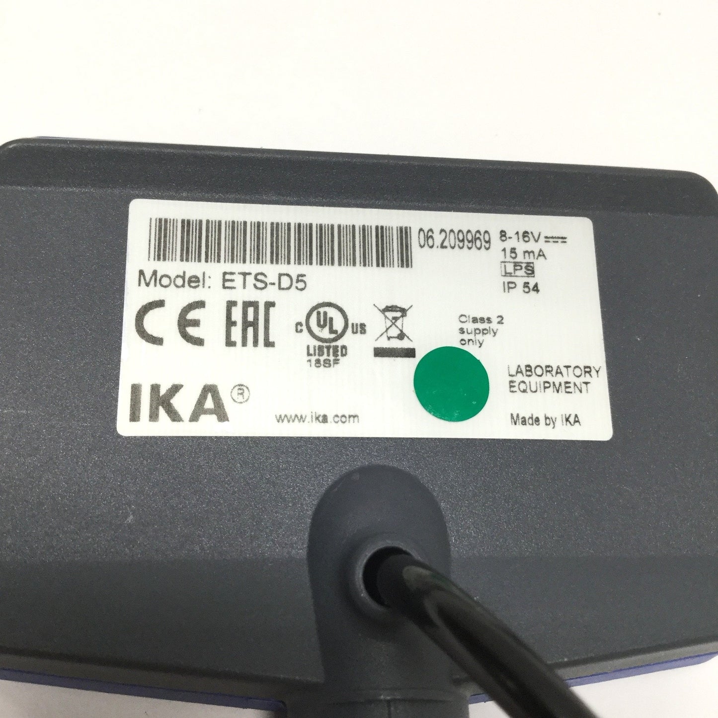 Used IKA ETS-D5 Hotplate Contact Thermometer Temperature Probe Pt1000, -50 to 450°C