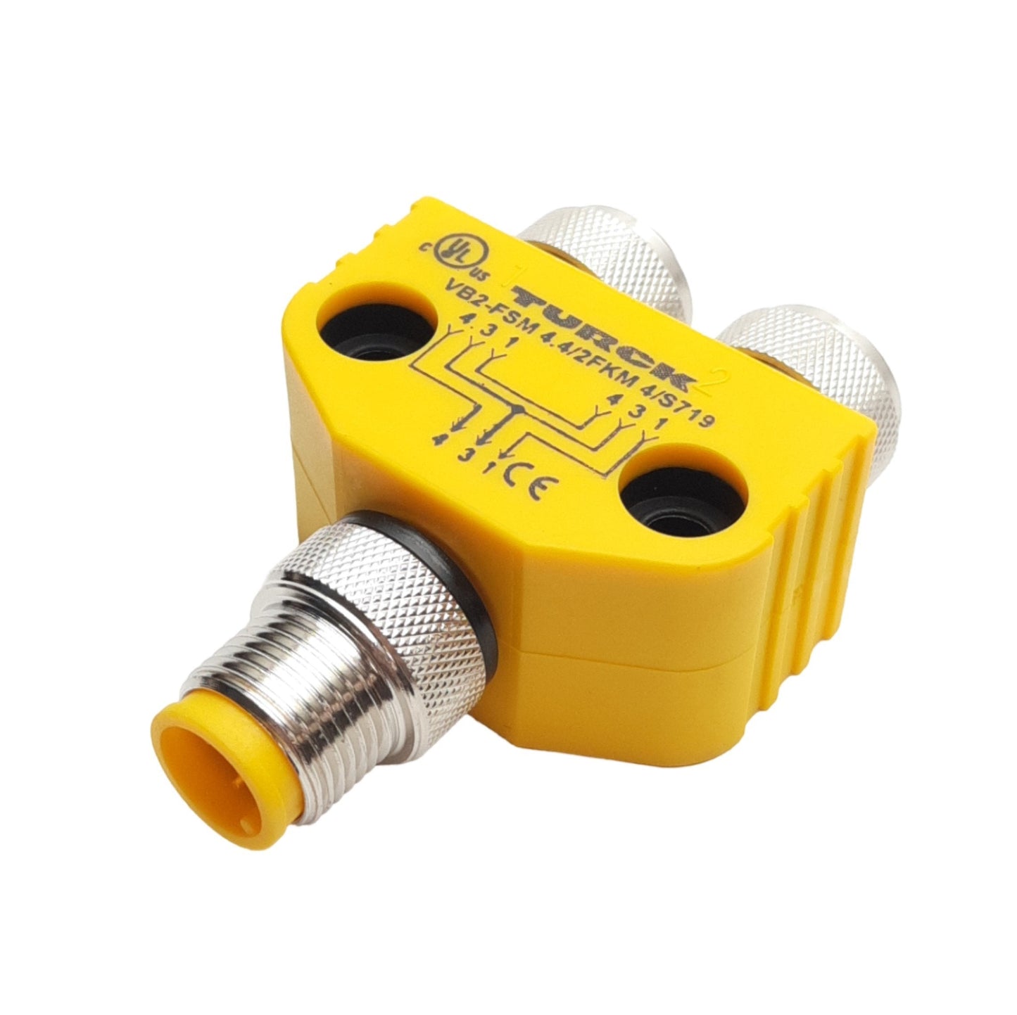 New Turck VB2-FSM-4.4/2FKM 4.4/S651 Actuator & Sensor Spltter, M12 4-Pin M to (x2) F