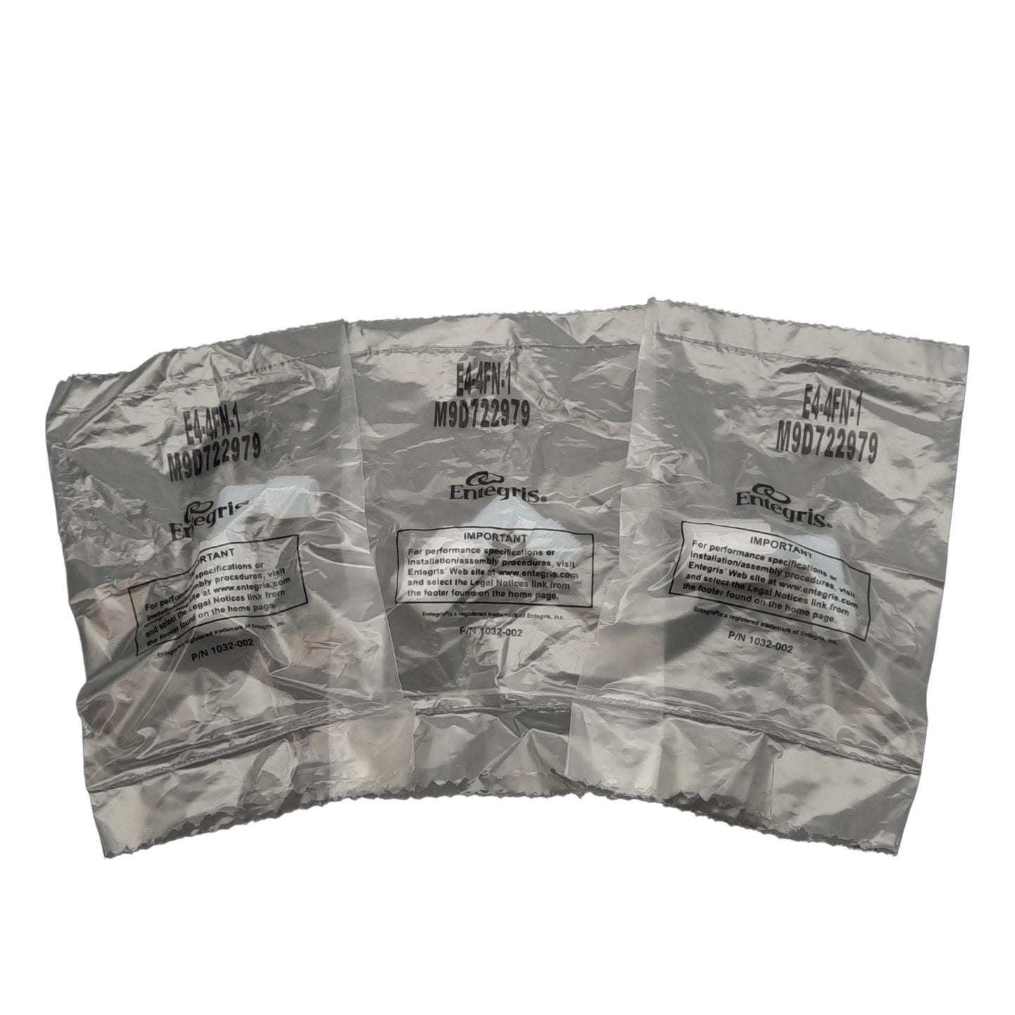 New Lot of 3 Entegris E4-4FN-1 Elbow Adapater, 1/4" Flaretek Flared Tube, 1/4" MNPT