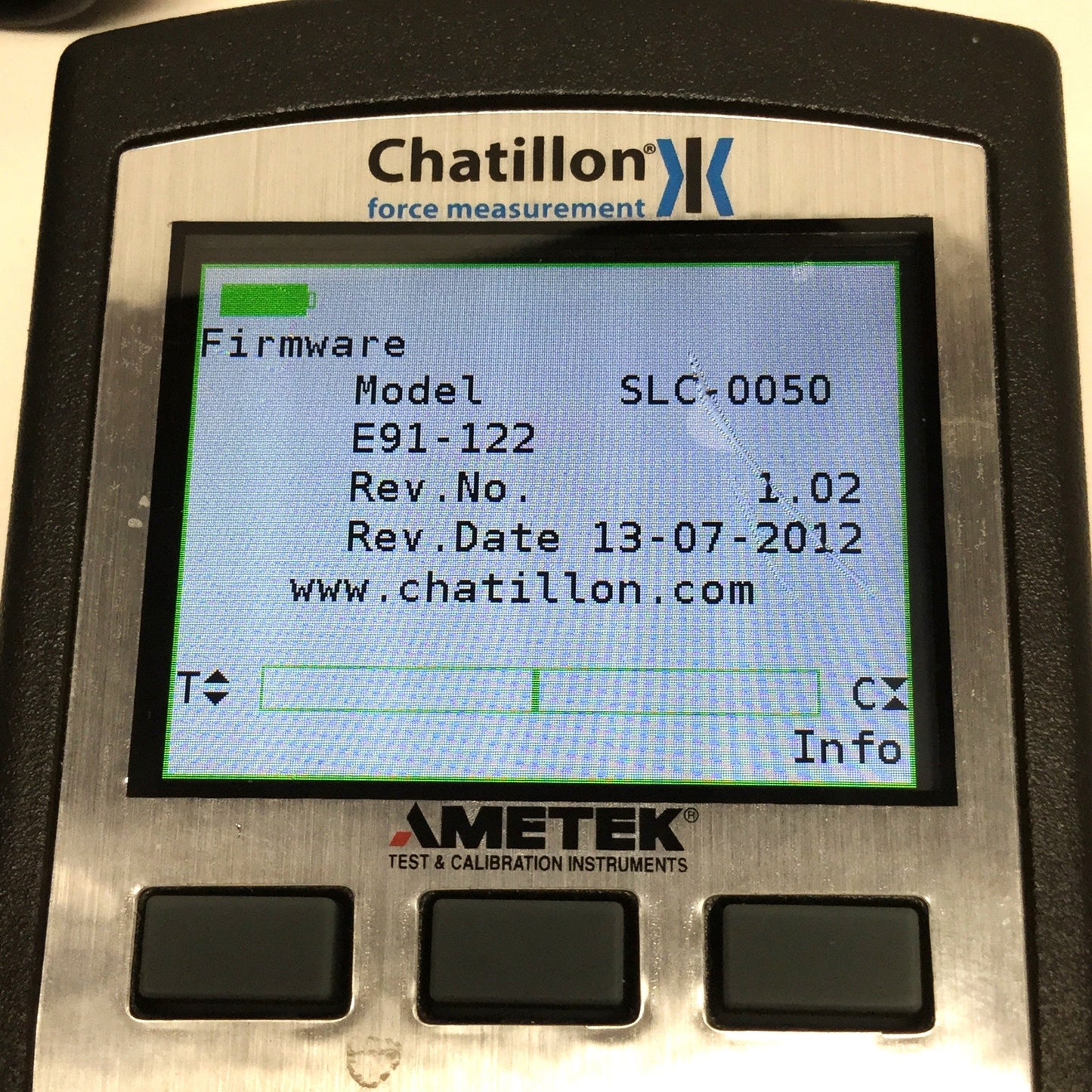 Used Chatillon Ametek DFS2-R-ND DFS II Digital Force Gauge, Remote Non-Dedicated