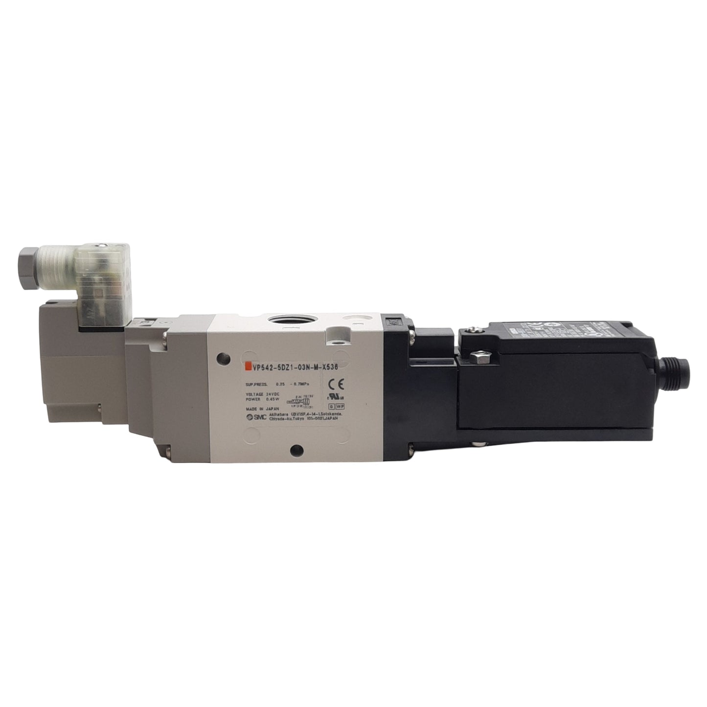 New SMC VP542-5DZ1-03N-M-X536 Pressure Release Valve, NPT3/8, M12 4-Pin, 24VDC Coil