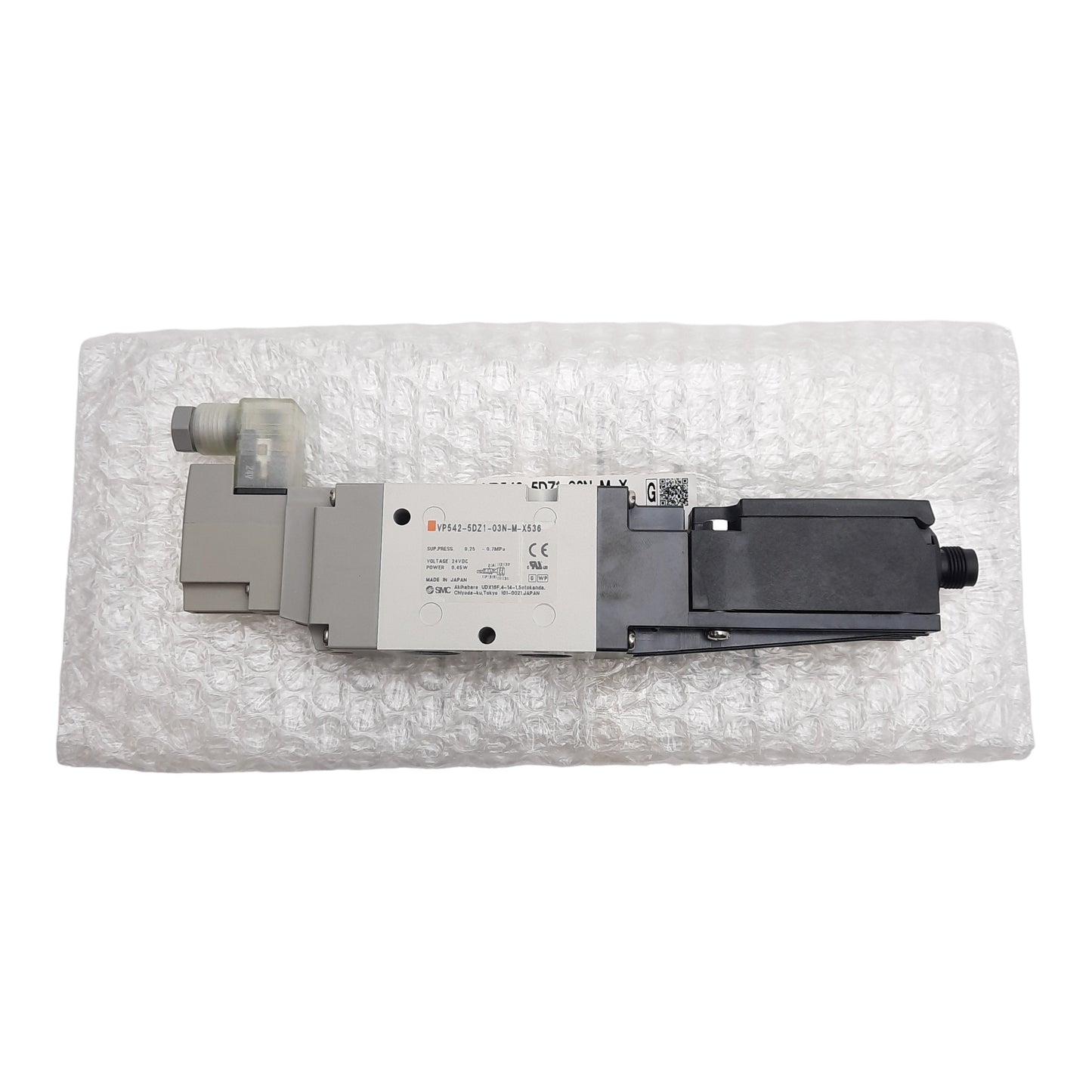 New SMC VP542-5DZ1-03N-M-X536 Pressure Release Valve, NPT3/8, M12 4-Pin, 24VDC Coil