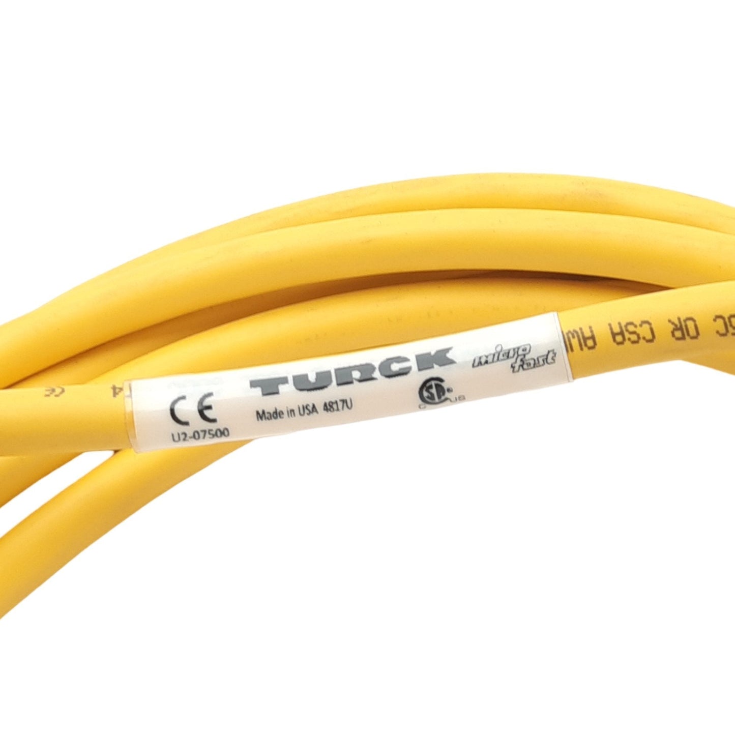 Used Turck SBE 5T-8 Single-ended Cordset, 5-Pin 1/2in-20 UNF Male, 250V 4A, 8m