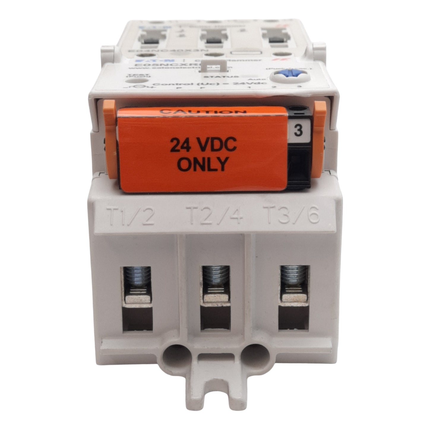 New – Open box Eaton E04NC40X3N Contactor 3-Pole 600VAC 40A w/ E05NCXRL3A 24VDC Overload Relay