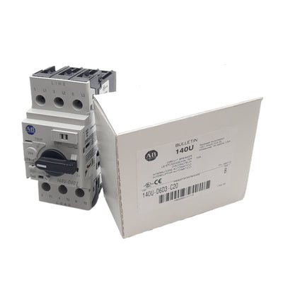 New Allen Bradley 140U-D6D3-C20 Circuit Breaker, 3-P, 600Y/347VAC 20A, D-Frame