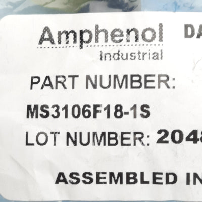 New Amphenol MS3106F18-1S Military Style Female Connector 500VDC/700VAC 13A 10-Pin