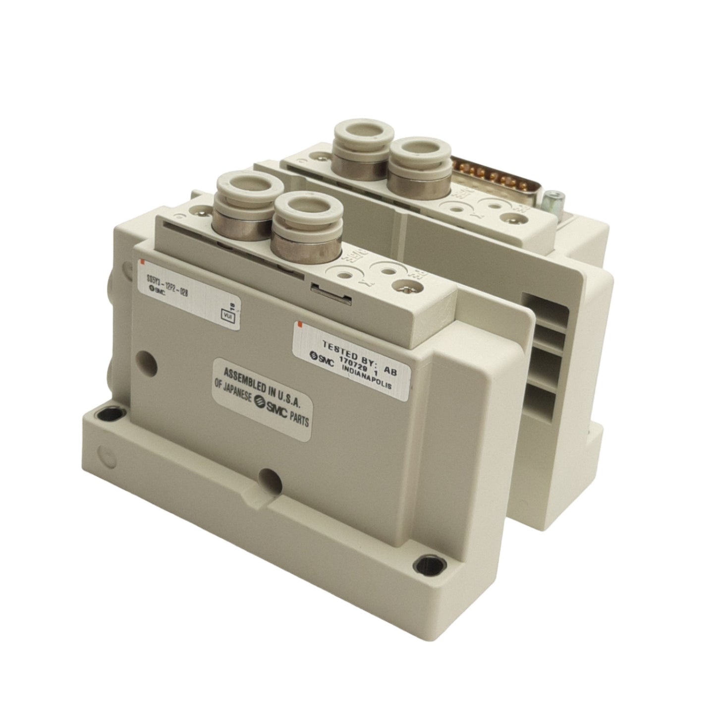 New SMC SS5Y3-12F2-02B Pneumatic Manifold, 2-Station, DB25M, ø8mm P2C, 0.7MPa