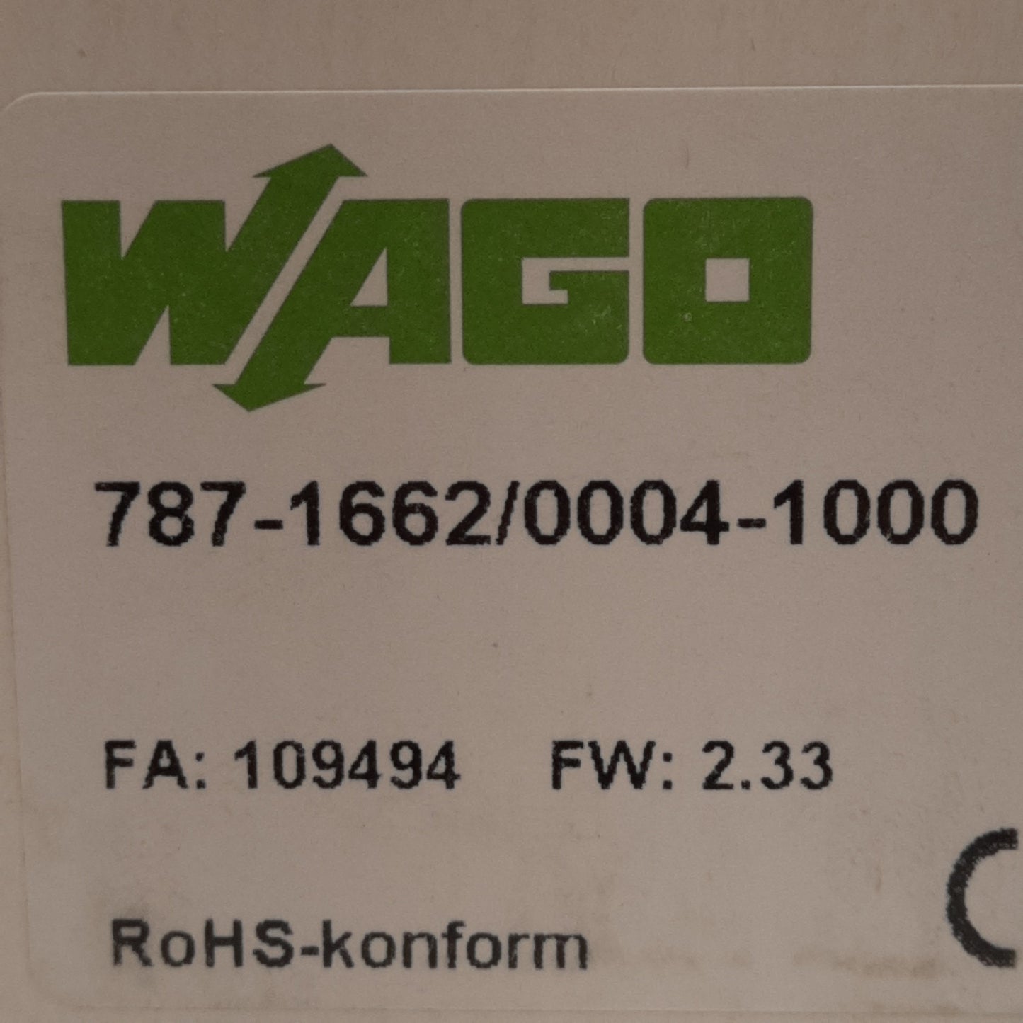 New Wago 787-1662/0004-1000 Electronic Circuit Breaker, 2-Channel, 24VDC, DIN Rail