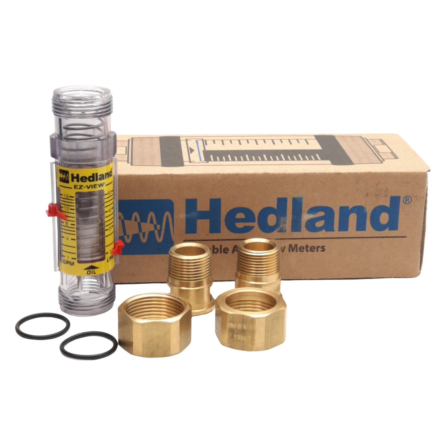 New Hedland H625-116 EZ-View Oil Flow Meter, 3/4in NPTF Male, 1-16GPM, 325PSI