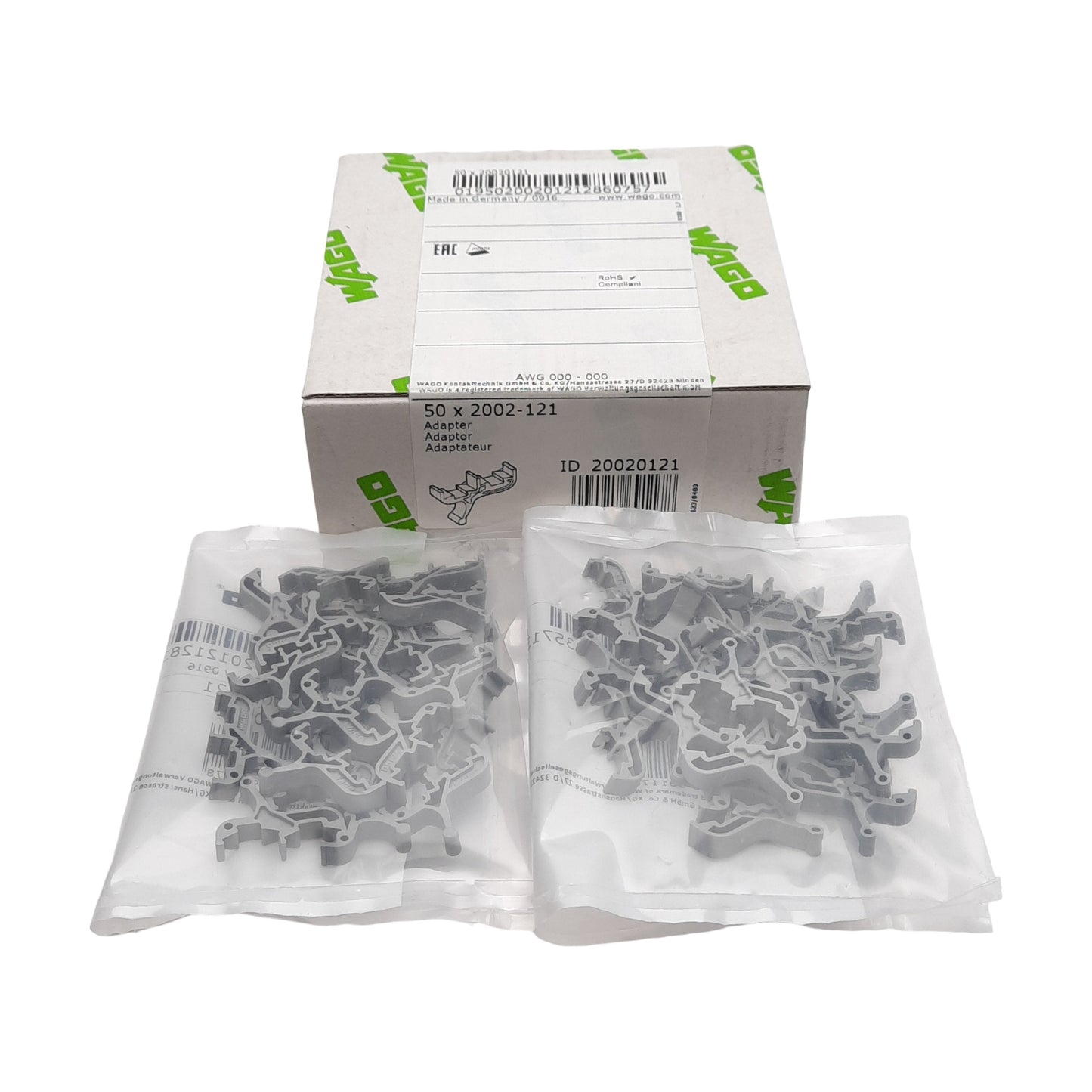 New Lot of 50 Wago 2002-121 Adapter For 2-Level Terminal Blocks w/o Marker Carriers