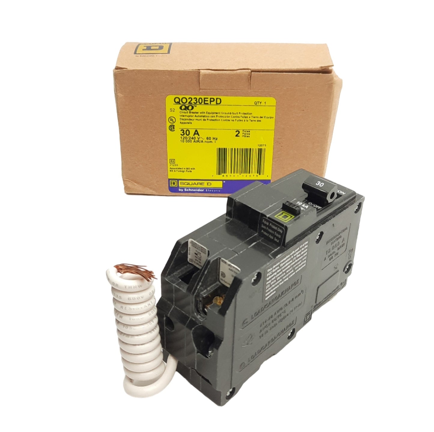 New Schneider Electric QO230EPD Mini Circuit Breaker, 2-Pole, 30A, 120/240VAC