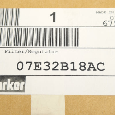 New Parker 07E32B18AC Filter Regulator w/ Gauge, 5µm, 2-125PSI Set, 1/2in NPT Ports