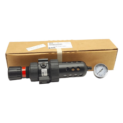 New Parker 07E32B18AC Filter Regulator w/ Gauge, 5µm, 2-125PSI Set, 1/2in NPT Ports