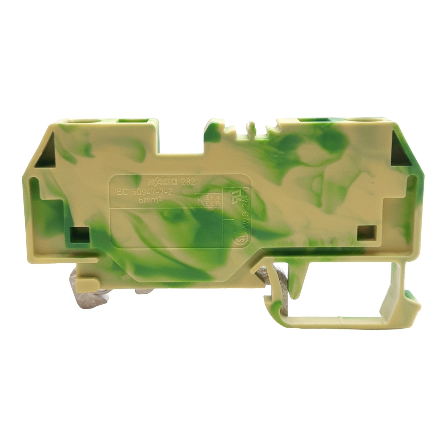 New Lot of 10 Wago 282-907 Ground Terminal Block, 2-Conductor, 24-10AWG, DIN Rail