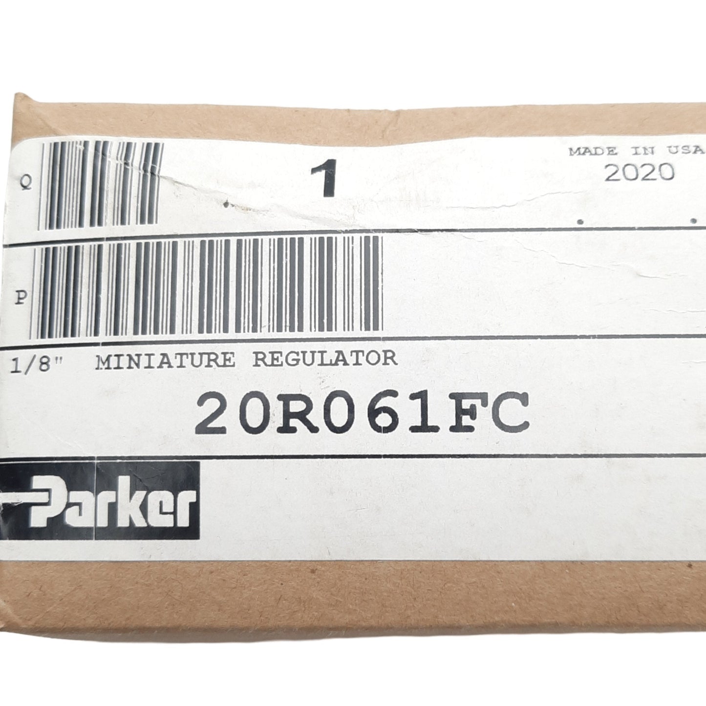New Parker 20R061FC Pneumatic Regulator, 60PSIG Range, 1.25GPM Flow, 1/8in NPT