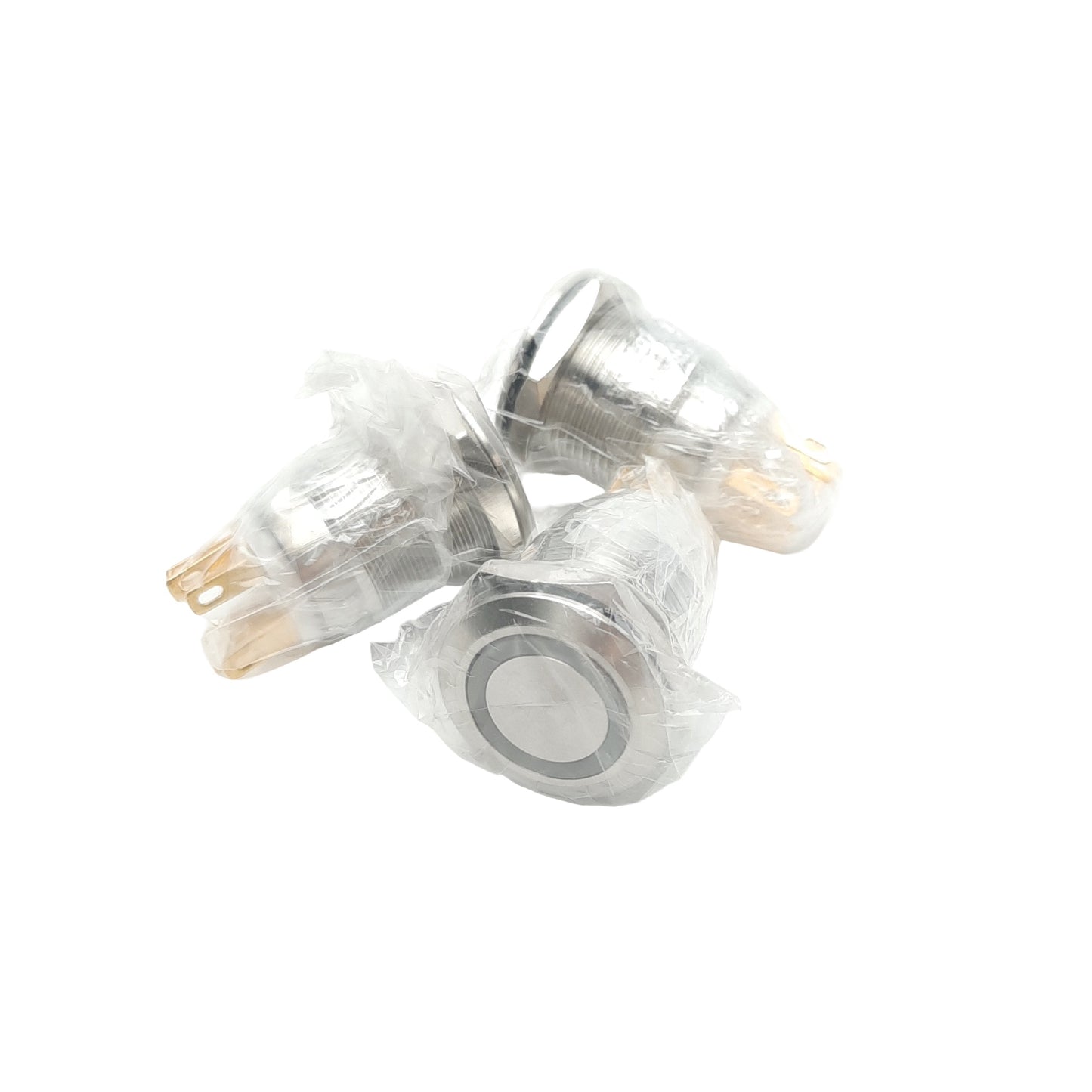 New Lot of 3 CIT AH1NBSB24 Illuminated Pushbutton, Momentary, Blue LED, 24VDC