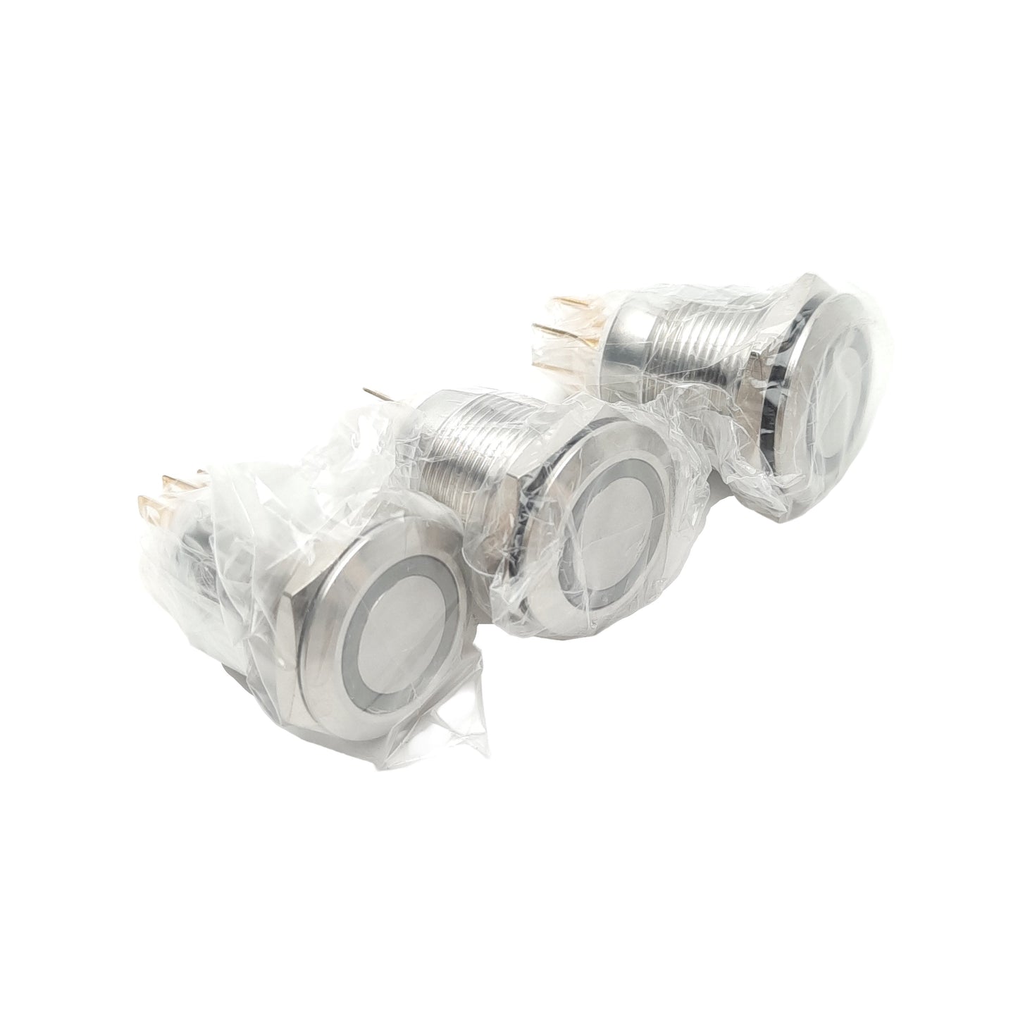 New Lot of 3 CIT AH1NBSB24 Illuminated Pushbutton, Momentary, Blue LED, 24VDC