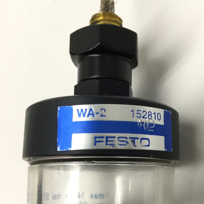 Used Festo WA-2 152810 Inline Automatic Condensate Drain, 2/2-Way Valve, Open, 200psi