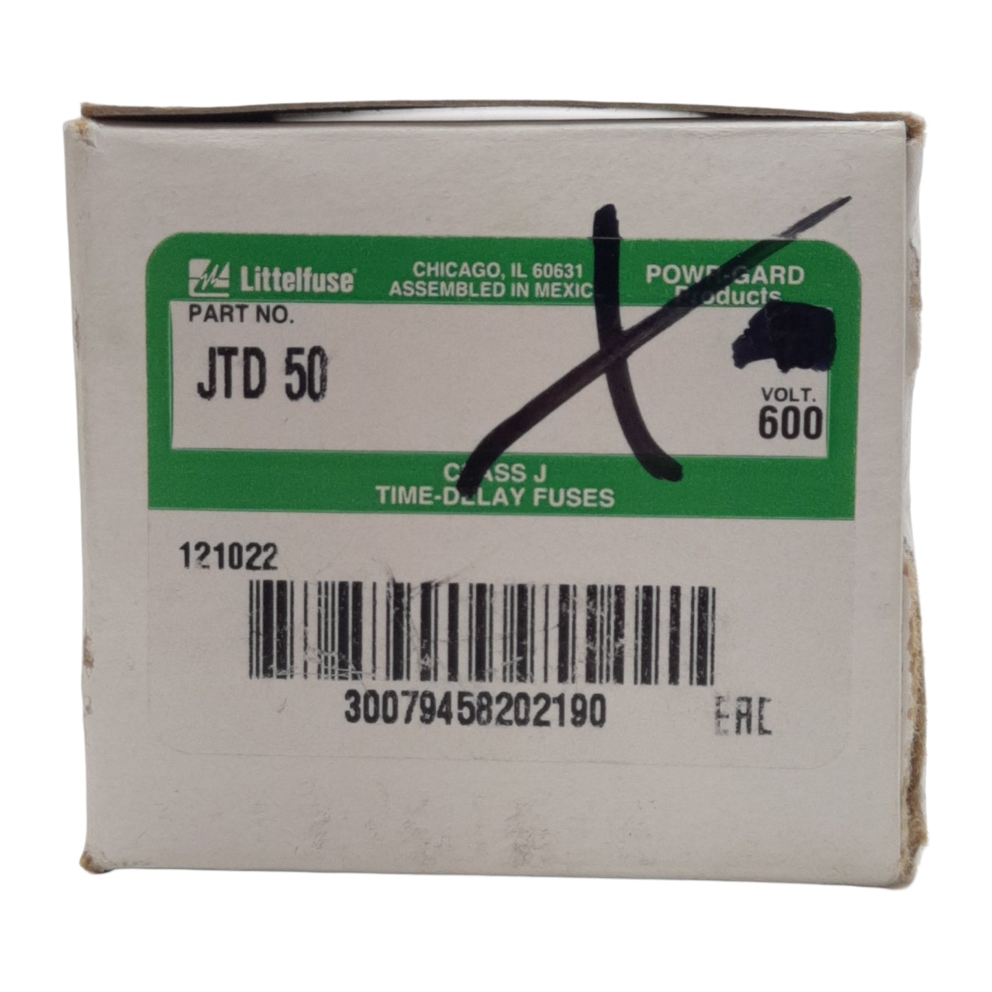 New Lot of 2 Littelfuse JTD50 Power-Pro Time-Delay Fuse, Class J, 50A 600VAC