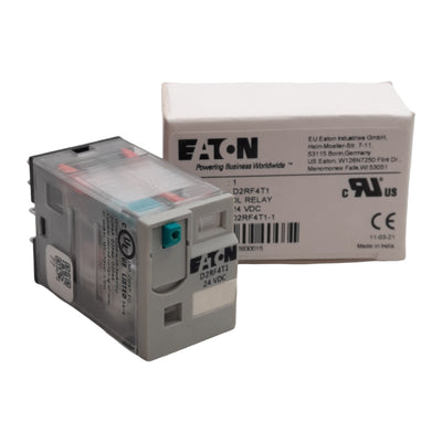 New Eaton D2RF4T1 Ice Cube Control Relay, 4PDT, 6A 120/277VAC/28VDC, 24VDC Coil
