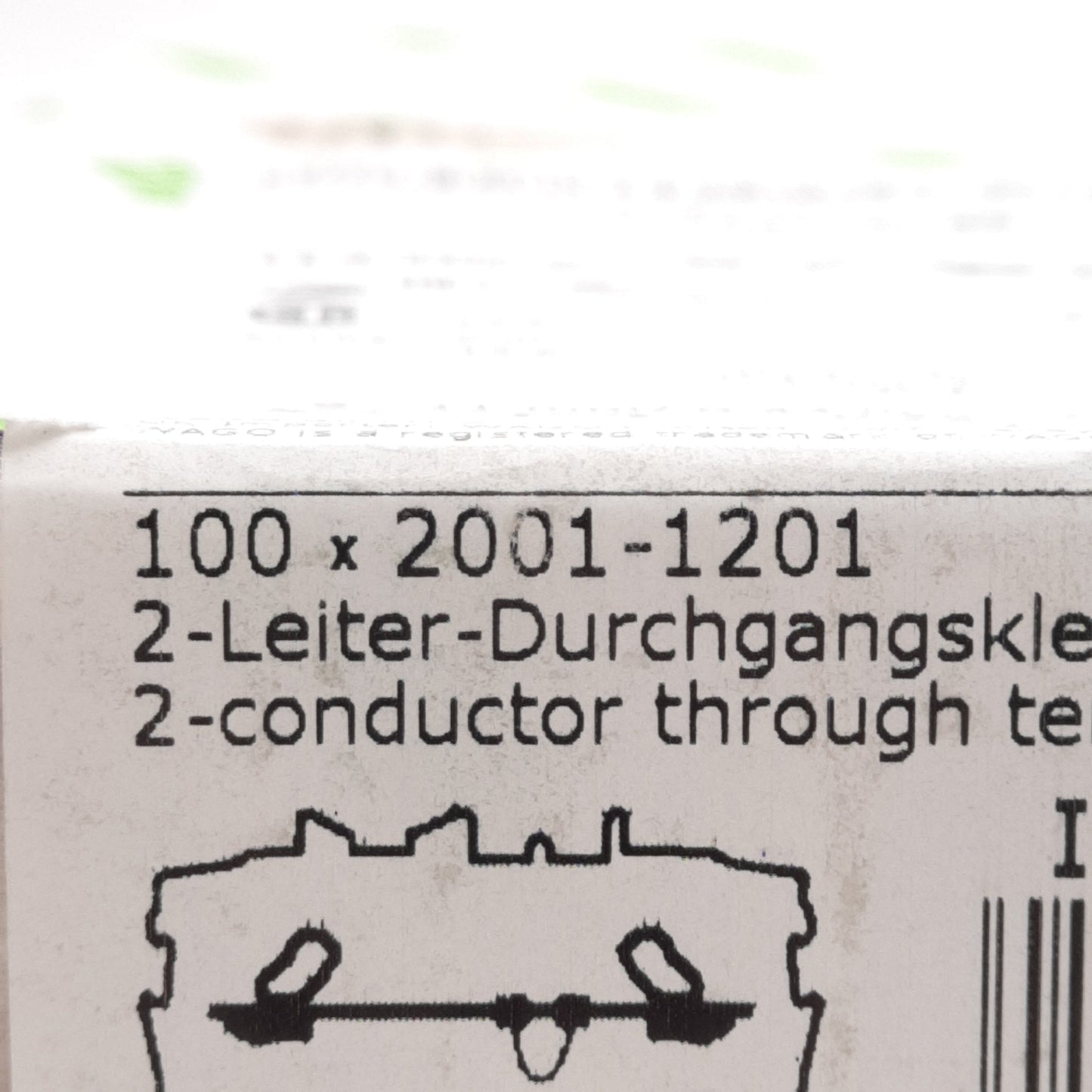 New Lot of 100 Wago 2001-1201 TOPJOB Feedthrough Terminal Block, 600V 15A, DIN Rail
