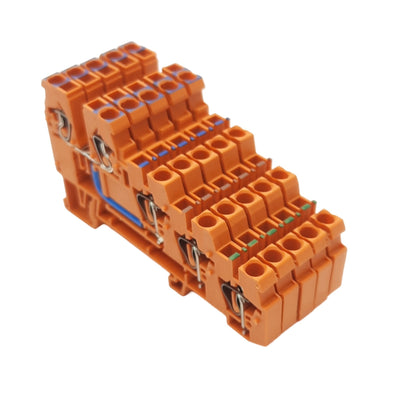 New Lot of 5 WAGO 270-574 Terminal Block, 250V 18A, 5 Clamps/4 Levels/3 Potentials