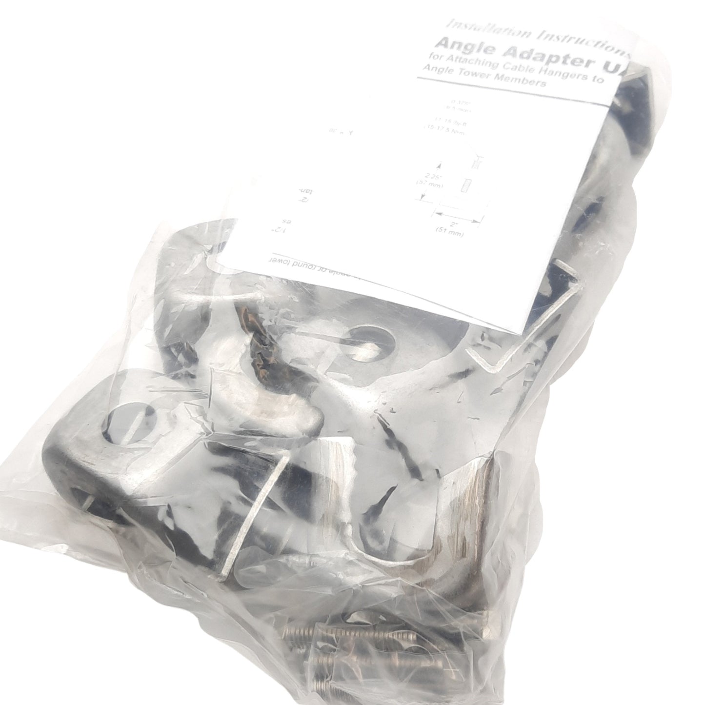 New Lot of 2 CommScope UA-3 Angle Adapter Kits, ø3/4in Through Hole, Stainless Steel