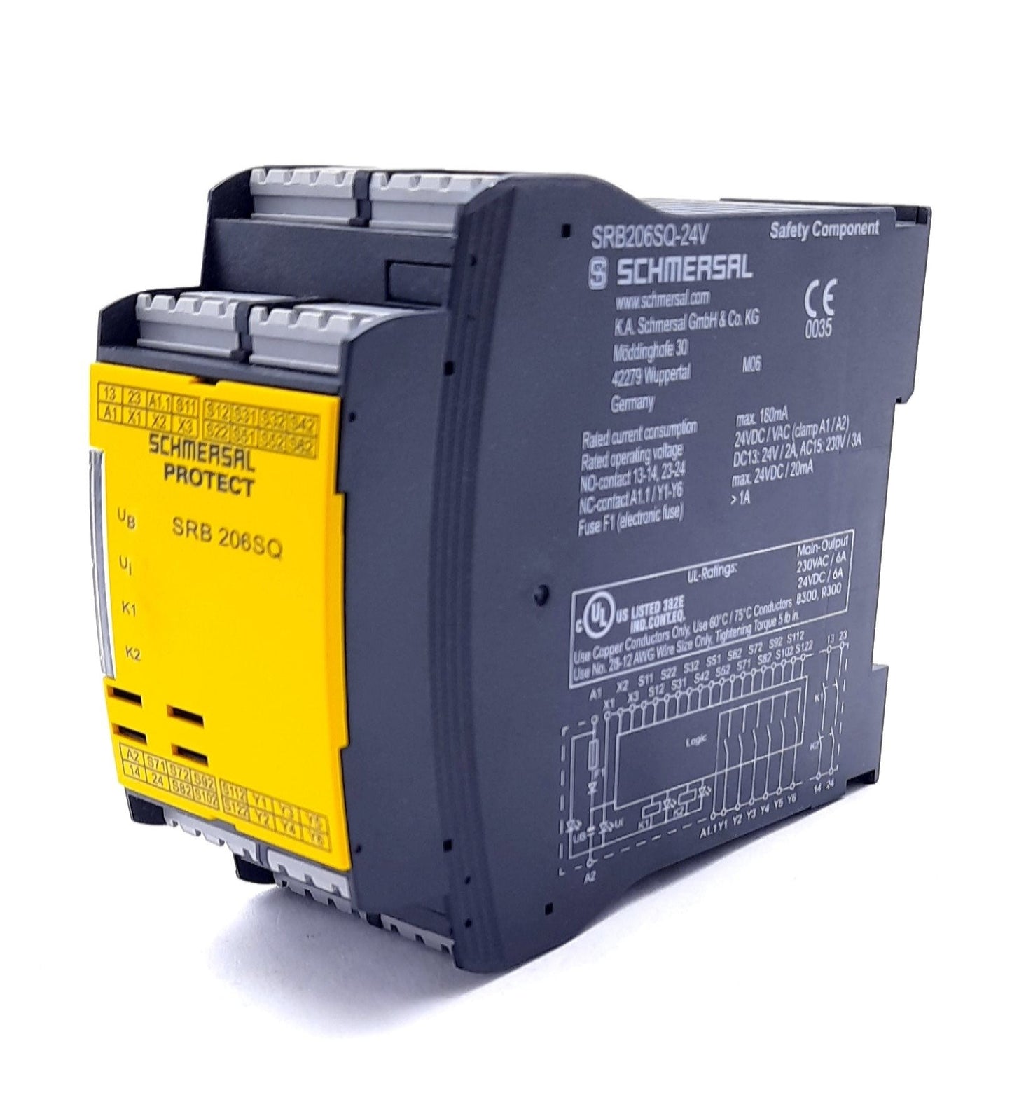 New Schmersal SRB206SQ-24V Safety Controller 24VDC/AC 6A 2 Safety Contacts 6 Outputs