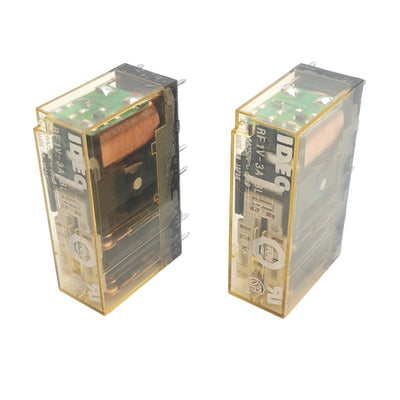 New Lot of 2 Idec RF1V-3A1BL-D24 Force Guided Relay, 3NO-1NC, 250VAC 6A, 24VDC Coil