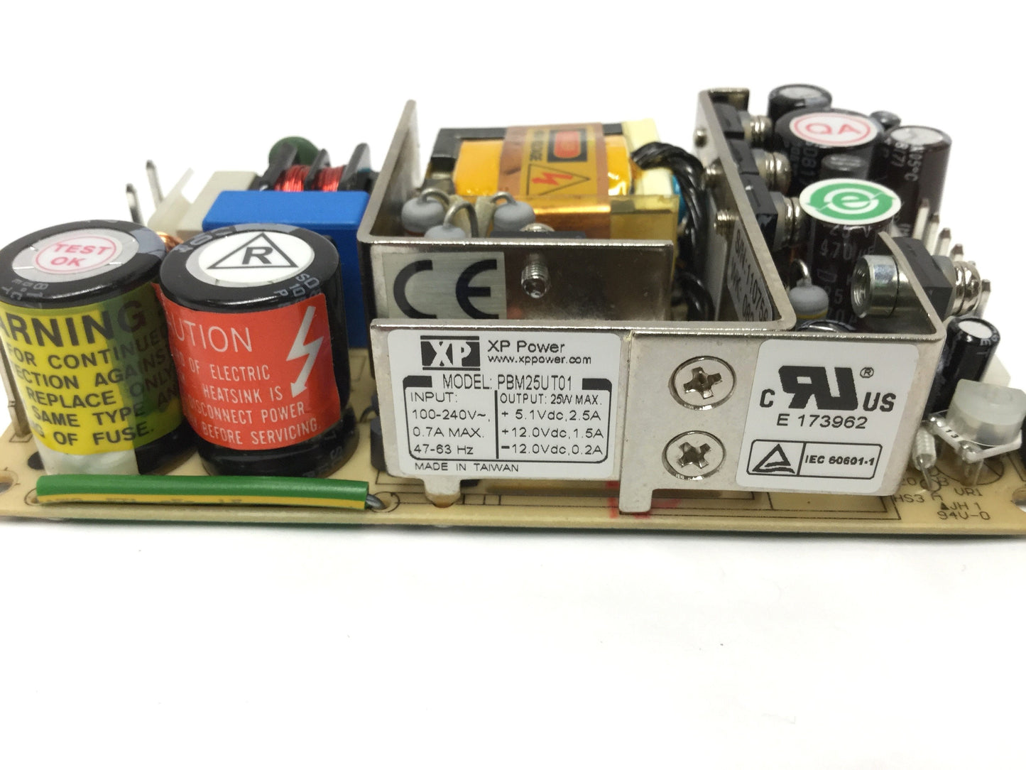 Used XP Power PBM25UT01 Medical Power Supply, 100-240VAC In, +5.1/±12VDC Out 25W