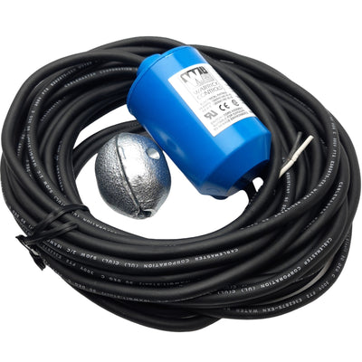 New Gems MBLU40W Warrick Mechanical Tilt Float Switch, SPST NO, 40ft, Weight Tether