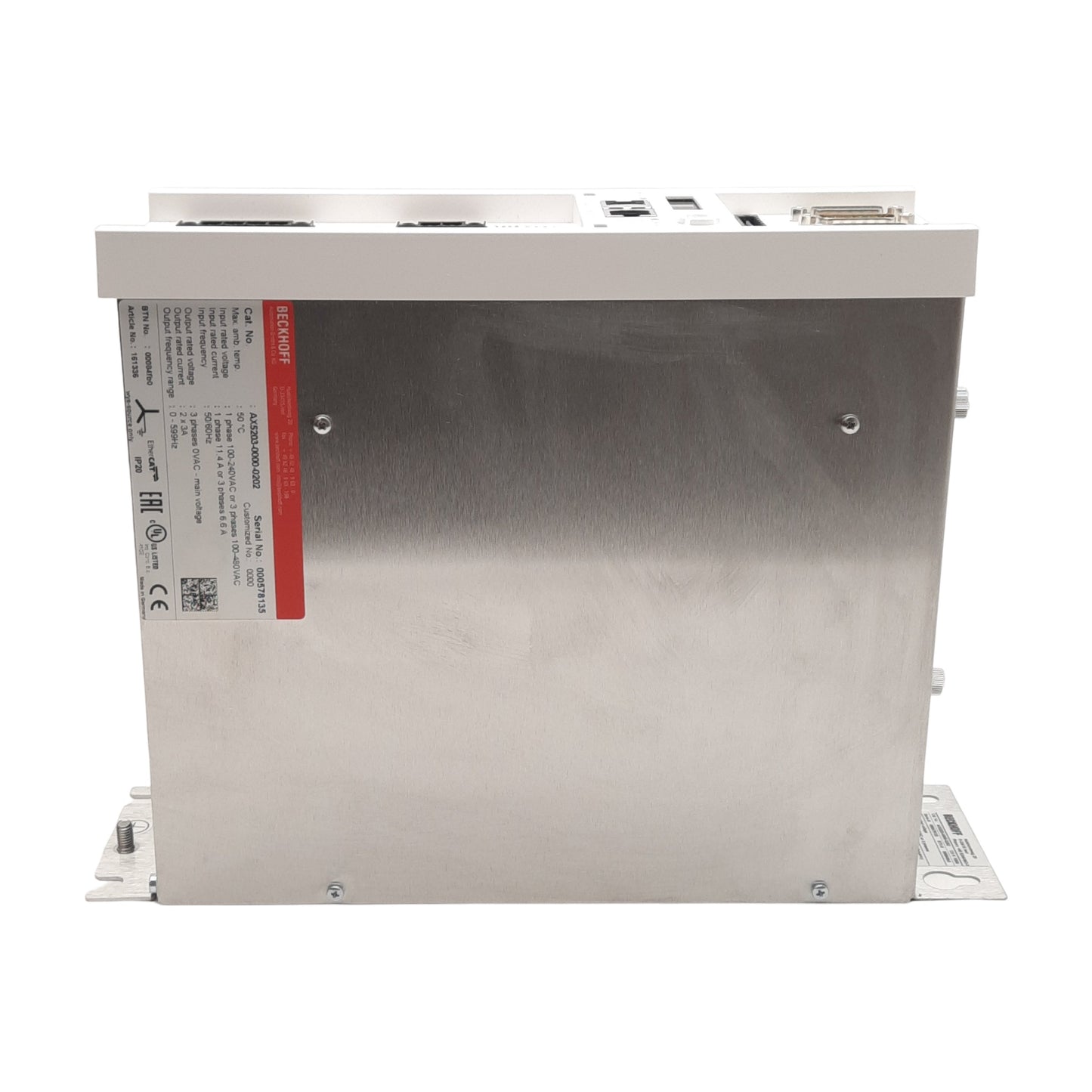 New Beckhoff AX5203-0000-0202 Servo Drive 3Ø 100-480VAC In, 0-480VAC 3A 0-599Hz Out