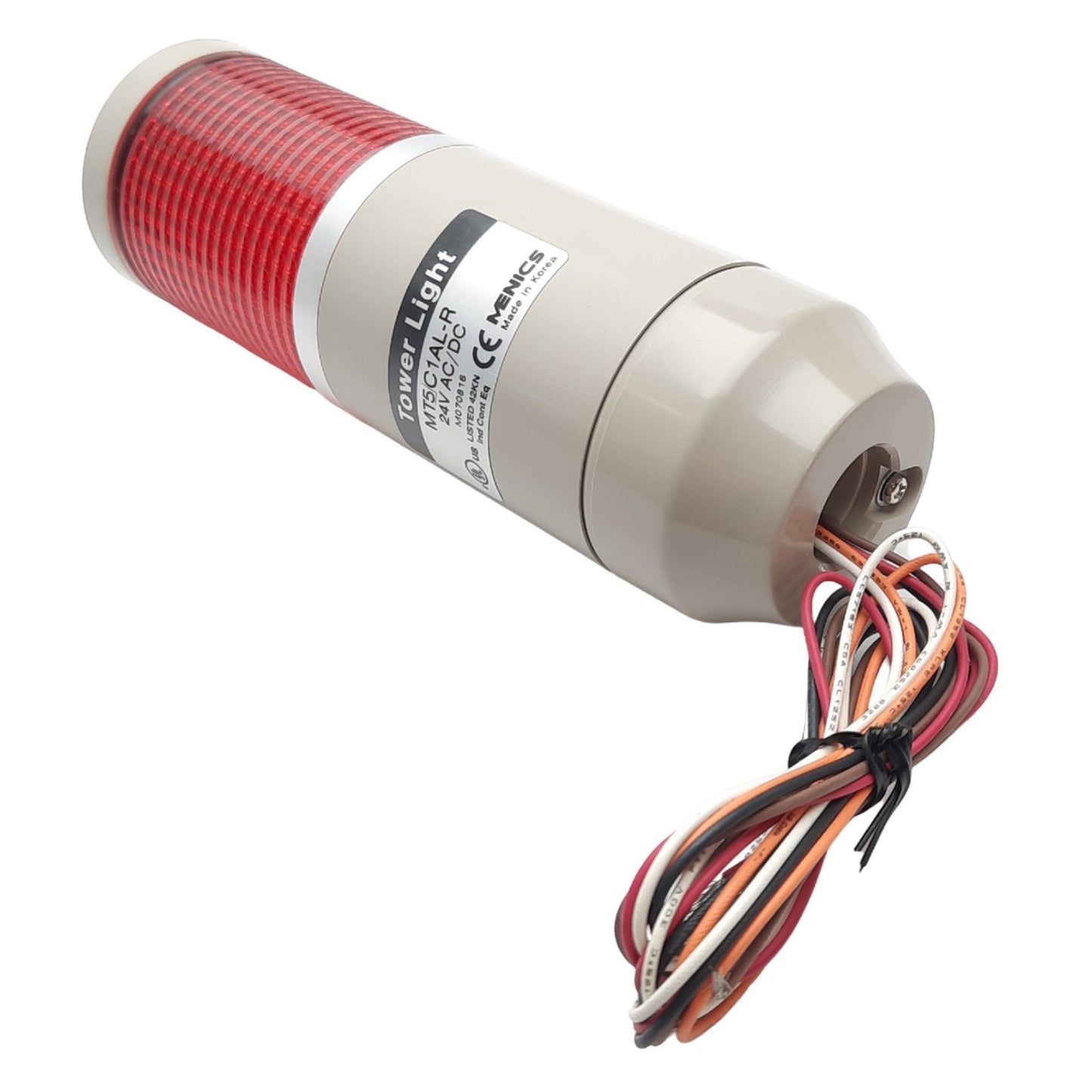 New Menics MT5C1AL-R Light Tower, ø56mm, 24V AC/DC, Red, Steady or Flashing