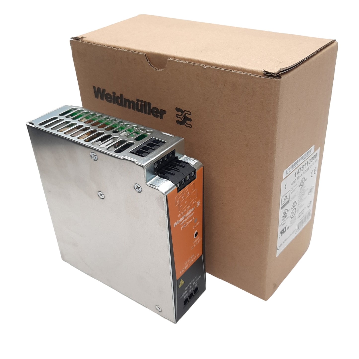 New Weidmuller 1478110000 Power Supply, 85-277VAC/80-370VDC In, 24V 5A 120W Output