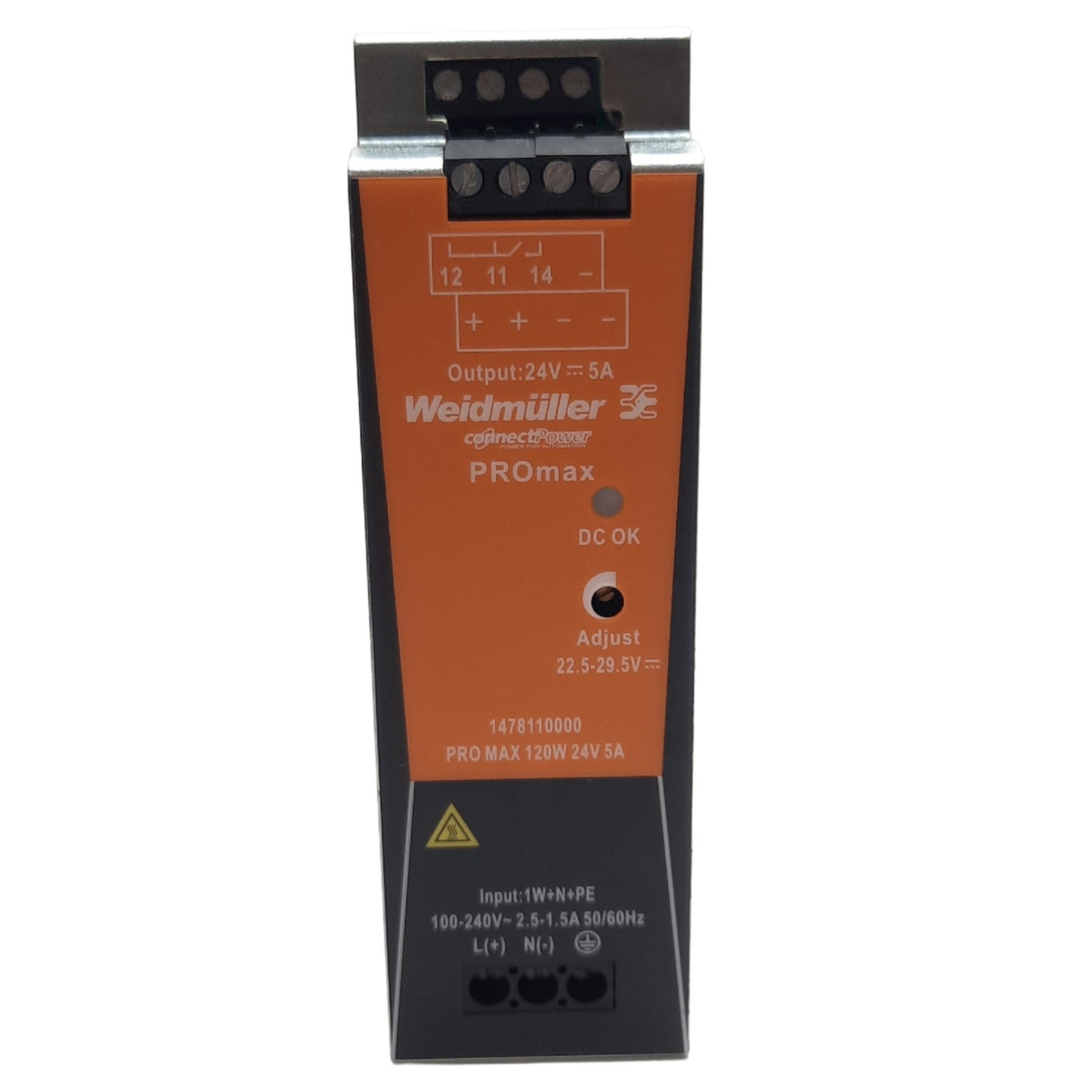 New Weidmuller 1478110000 Power Supply, 85-277VAC/80-370VDC In, 24V 5A 120W Output