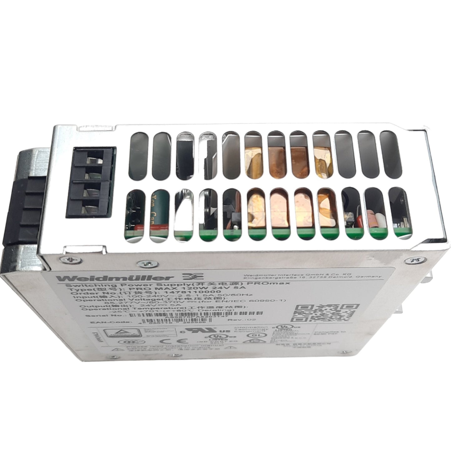 New Weidmuller 1478110000 Power Supply, 85-277VAC/80-370VDC In, 24V 5A 120W Output