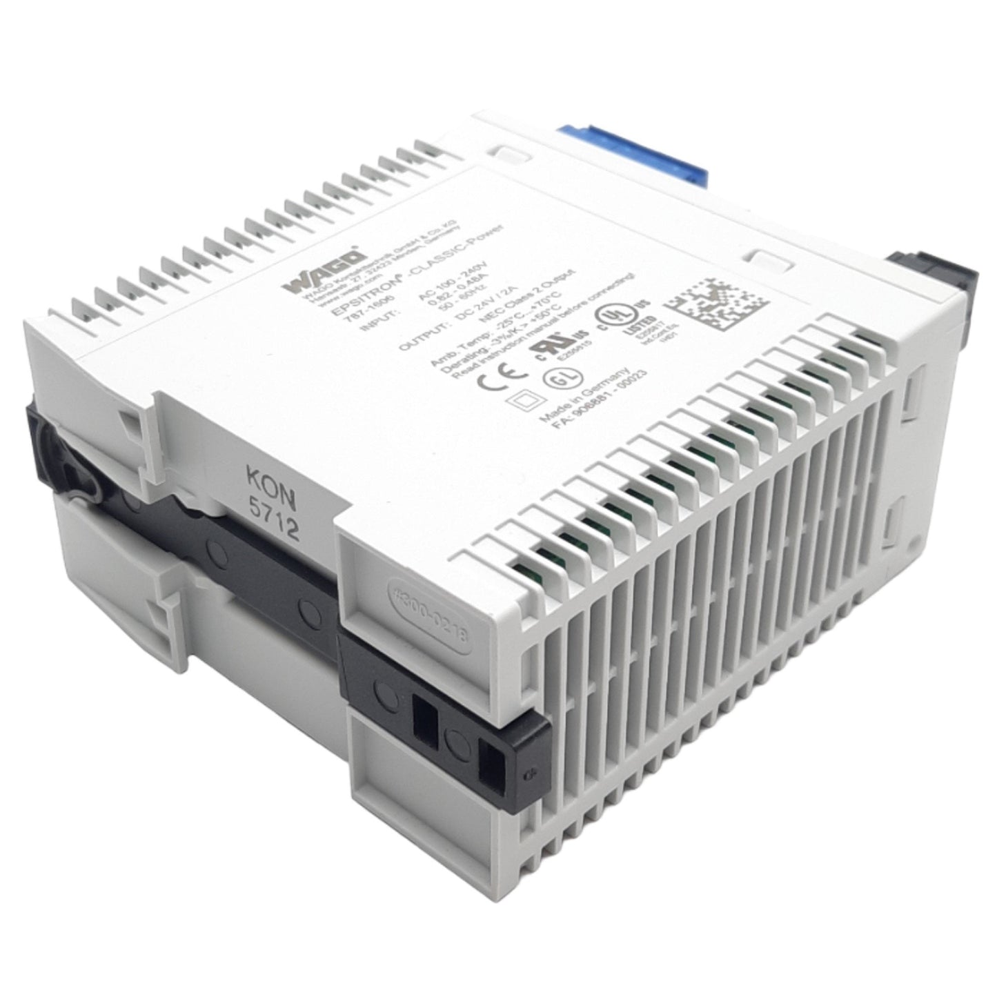 New Wago 787-1606 DIN Rail Power Supply, 100-240VAC Input, 24VDC 2A 48W Output
