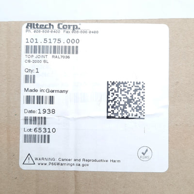 New Altech 101.5175.000 Top Joint, Aluminum body, 300°, ø40mm, for CS-2000 SL