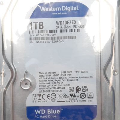New Western Digital WD10EZEX-22MFCA0 WD Blue 1TB HDD, 3.5in, 7200RPM, SATA III