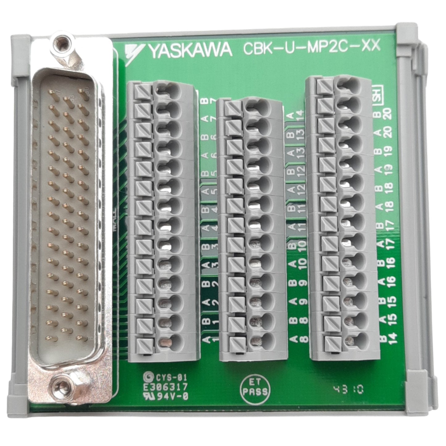 New – Open box Yaskawa CBK-U-MP2C Breakout Board, DB50M to 44 Position Terminal, for JEPMC-IO