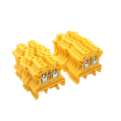 New Lot of 20 Altech CTS4U-N/Y Feed-Through Terminal Blocks, 600VAC/DC 30A