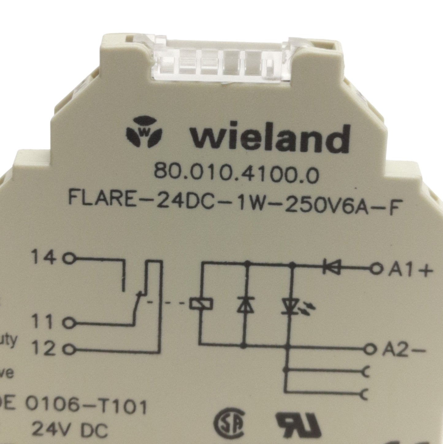 New Wieland 80.010.4100.0 Relay Module 250VAC 6A Max, DIN Rail, 24VDC Coil