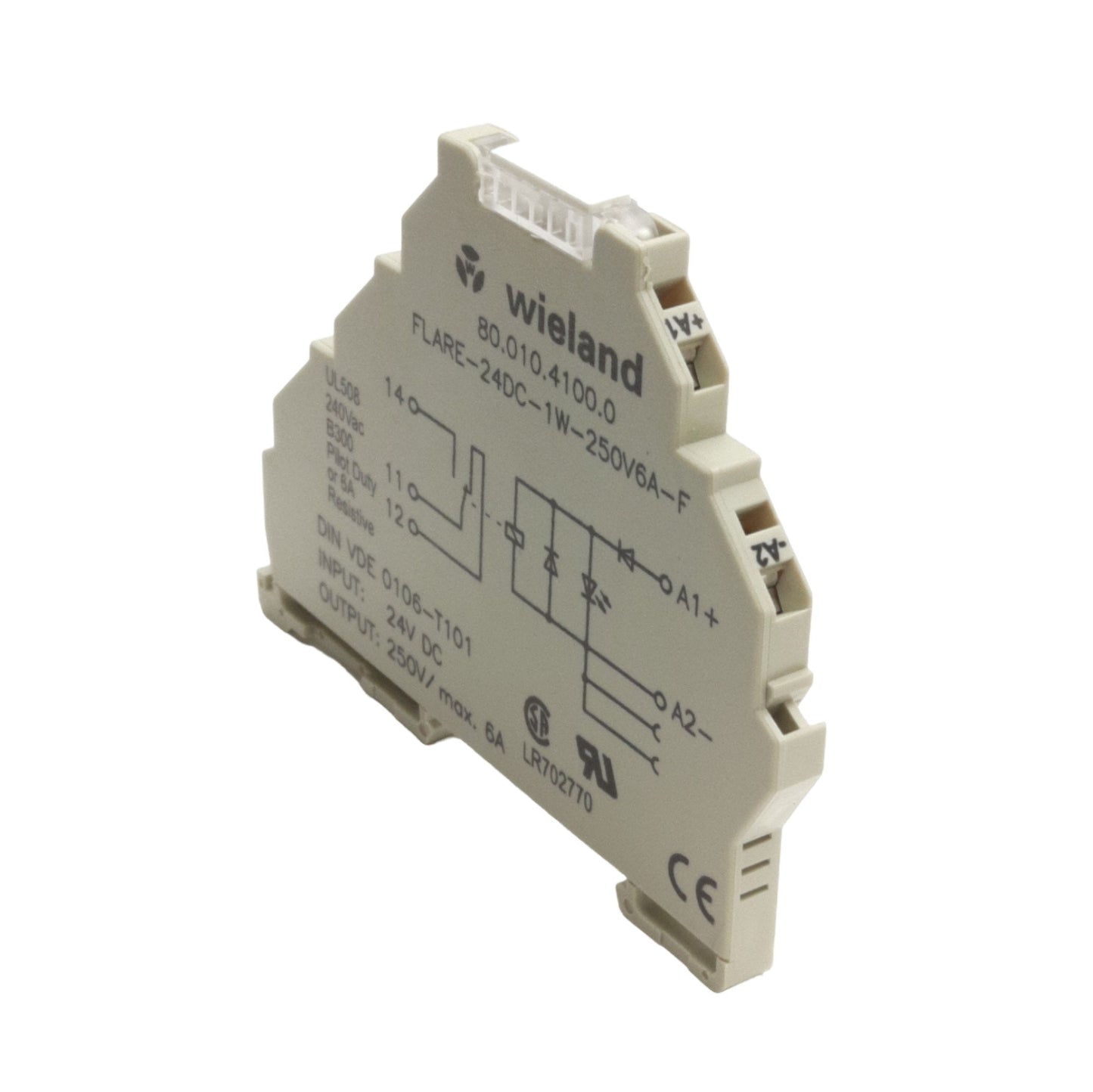 New Wieland 80.010.4100.0 Relay Module 250VAC 6A Max, DIN Rail, 24VDC Coil