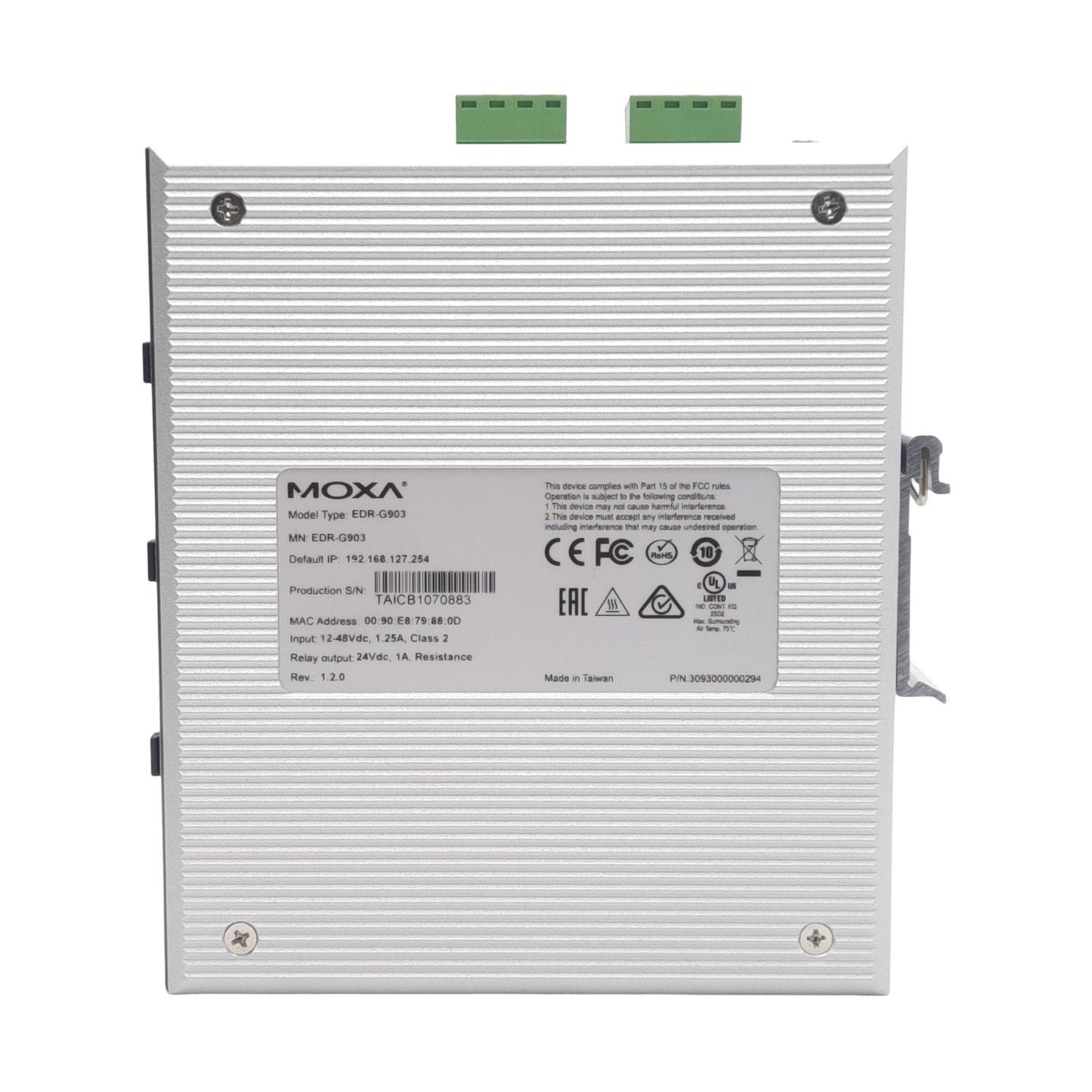 New Moxa EDR-G903 Industrial Secure Gigabit Router w/ Firewall/NAT/VPN 12-48VDC