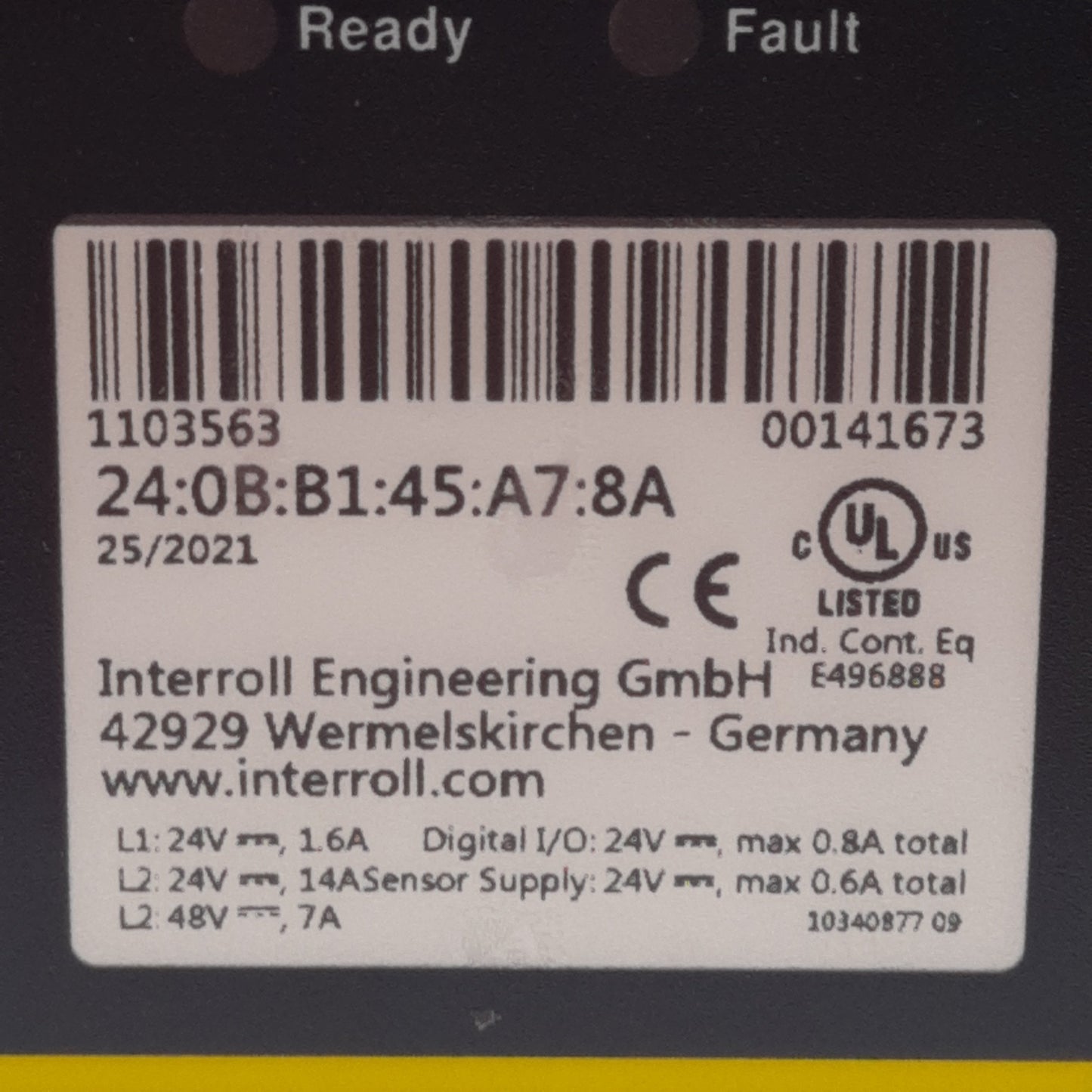 New Interroll 1103563 MultiControl Analog Interface For RollerDrive, 24VDC Supply