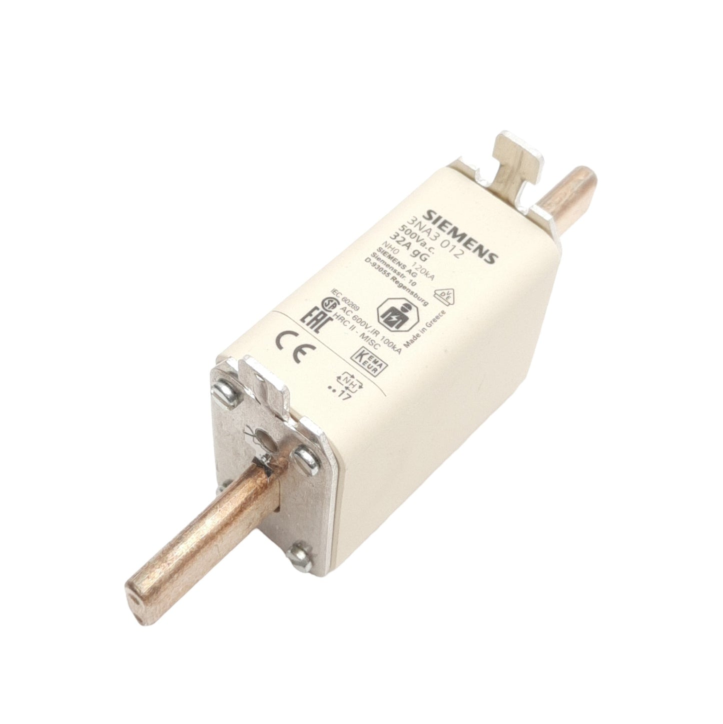 New Siemens 3NA3012 Low Voltage HRC Fuse Link w/ Indicator, 500VAC/440VDC 32A