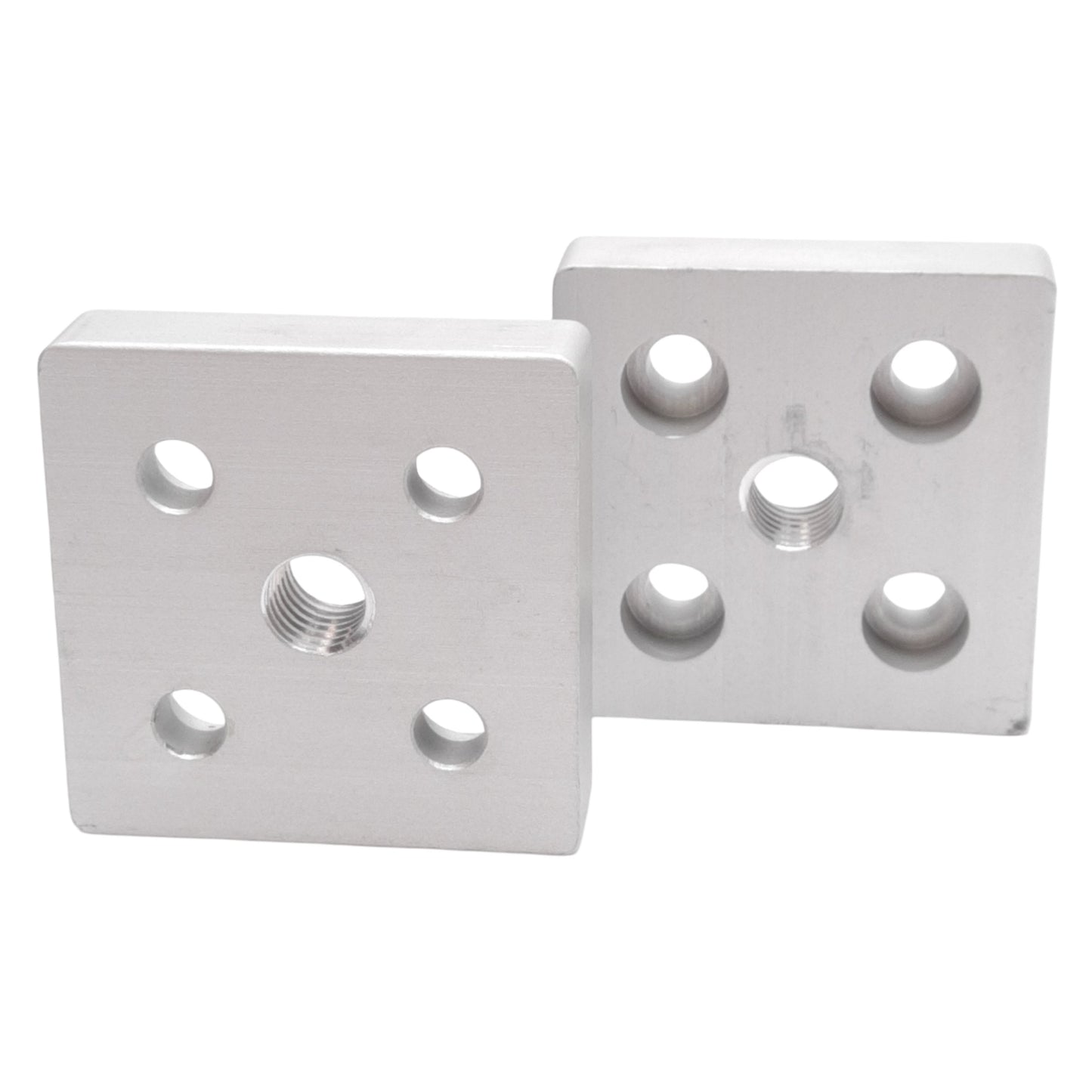 New Lot of 2 Tslots 655129 5-Hole Center Tap Base Plate, Series 10, 2x2x0.5in