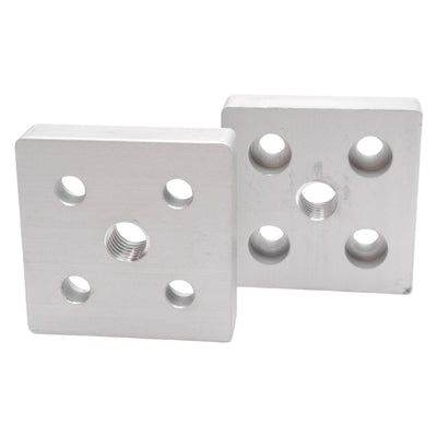 New Lot of 2 Tslots 655129 5-Hole Center Tap Base Plate, Series 10, 2x2x0.5in