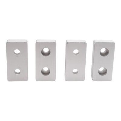 New Lot of 4 Tslots 655662 2-Hole Blank Base Plate, Series 10, 1/4in SHCS, 2x1x0.5in